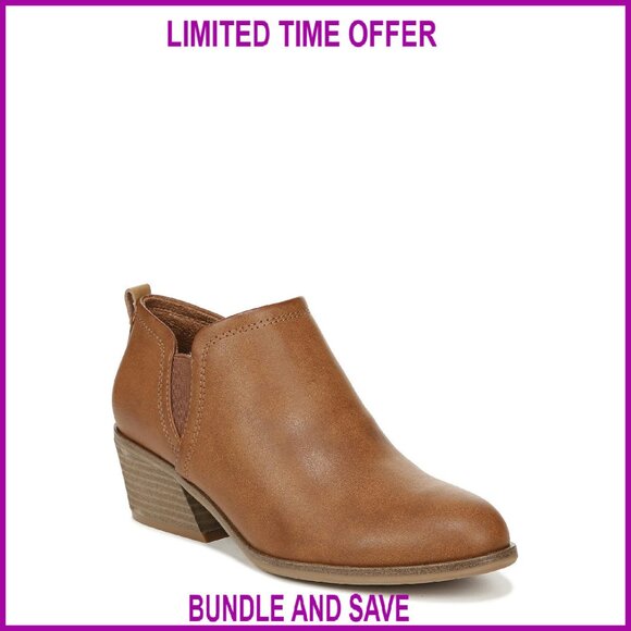 Women's Ankle Booties Size 9 Wide Slip-On Stretch Panels Block Heel
